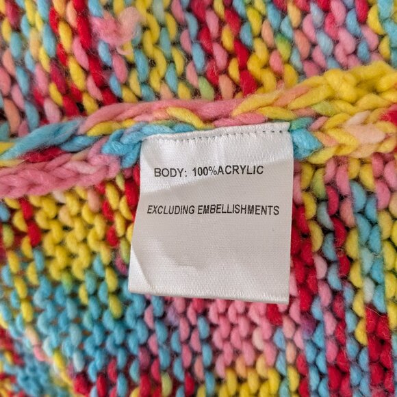 PRINCESS POLLY Cozy Soft Multi-Colored High Neck Pullover Sweater; Size M / L - Picture 4 of 5